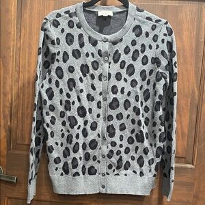 LOFT Gray and Black Patterned Women's Cardigan